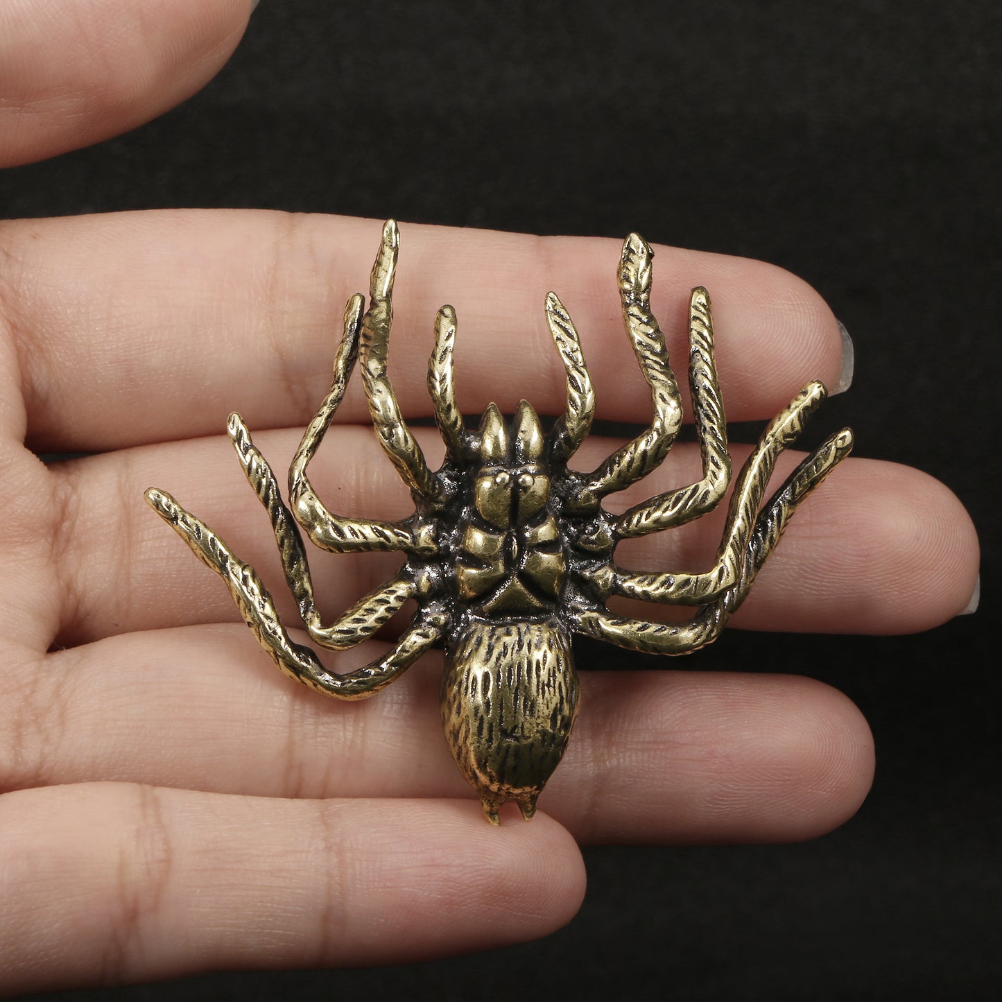 Distressed Solid Copper Spider Brass Ornaments Tea Ornaments