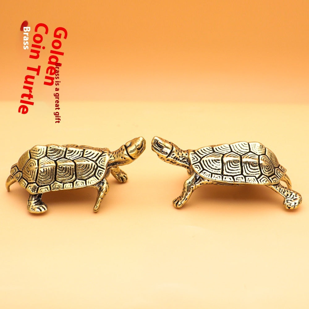 Longevity Turtle Ornaments Brass Vintage Tea Ornaments