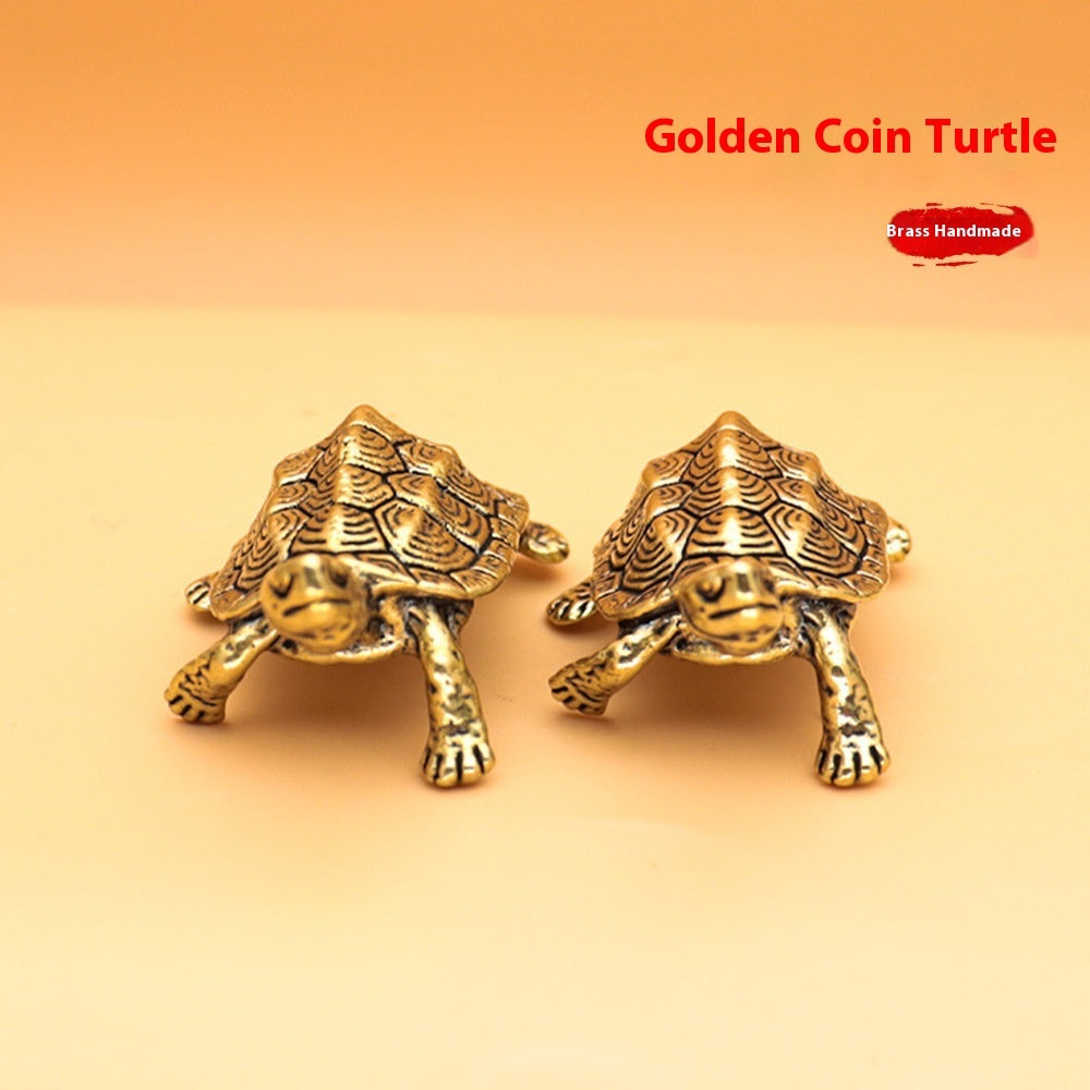 Longevity Turtle Ornaments Brass Vintage Tea Ornaments