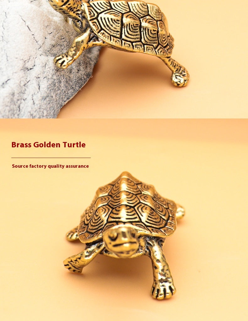 Longevity Turtle Ornaments Brass Vintage Tea Ornaments