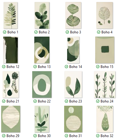 Choice of 30 Images, Boho Mix and Match Prints Collection