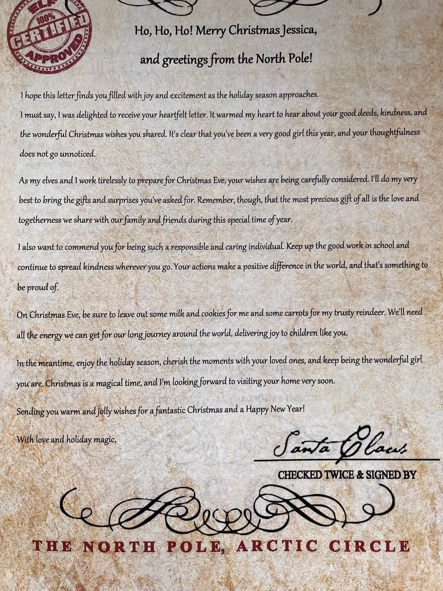 Santa Claus Reply Letter