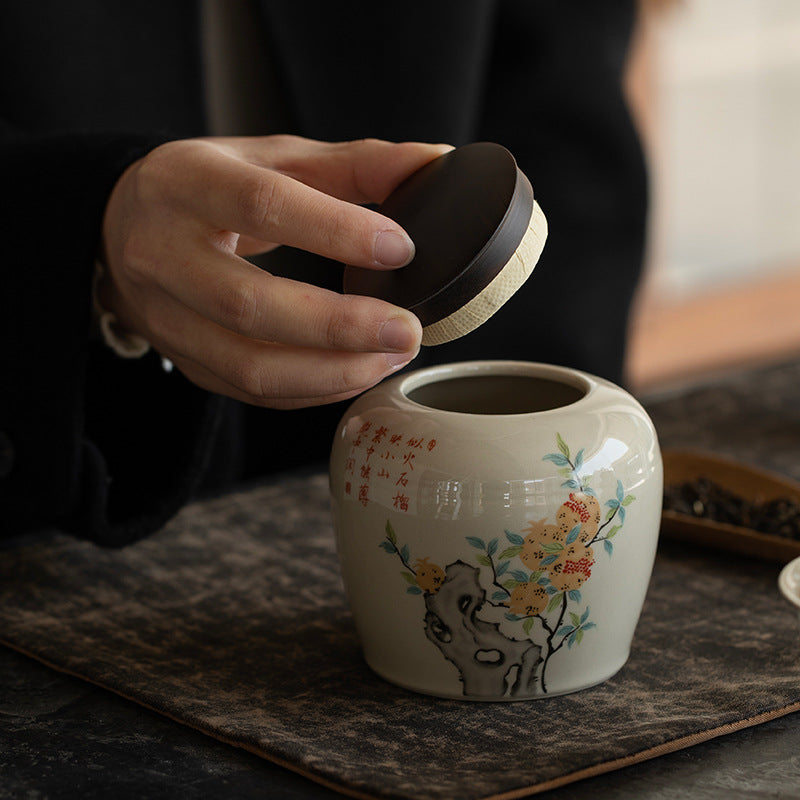 Porcelain Tea Storage Tank Storage Jar