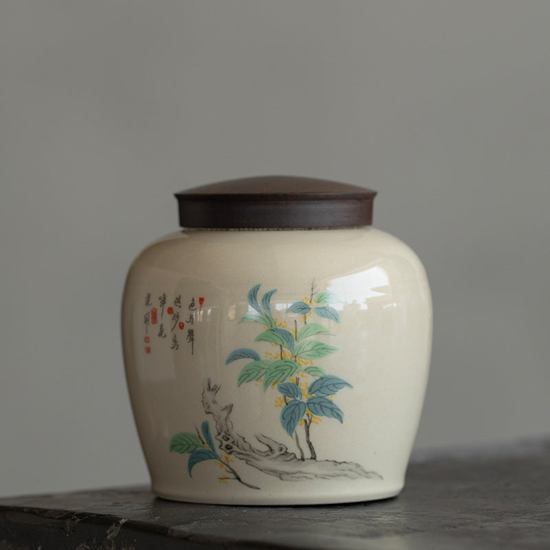 Porcelain Tea Storage Tank Storage Jar