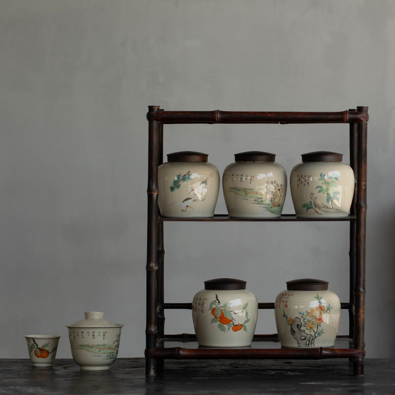 Porcelain Tea Storage Tank Storage Jar
