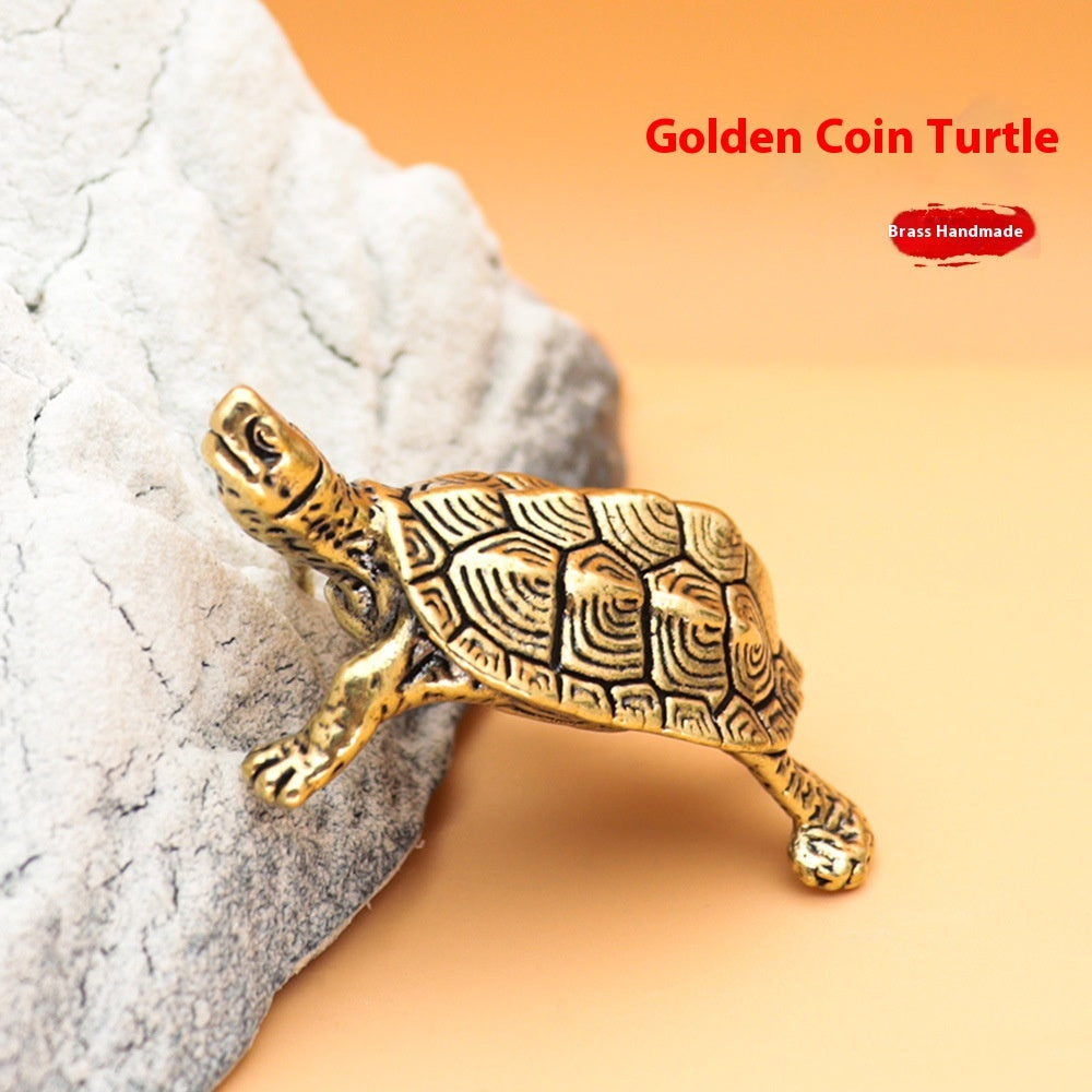 Longevity Turtle Ornaments Brass Vintage Tea Ornaments