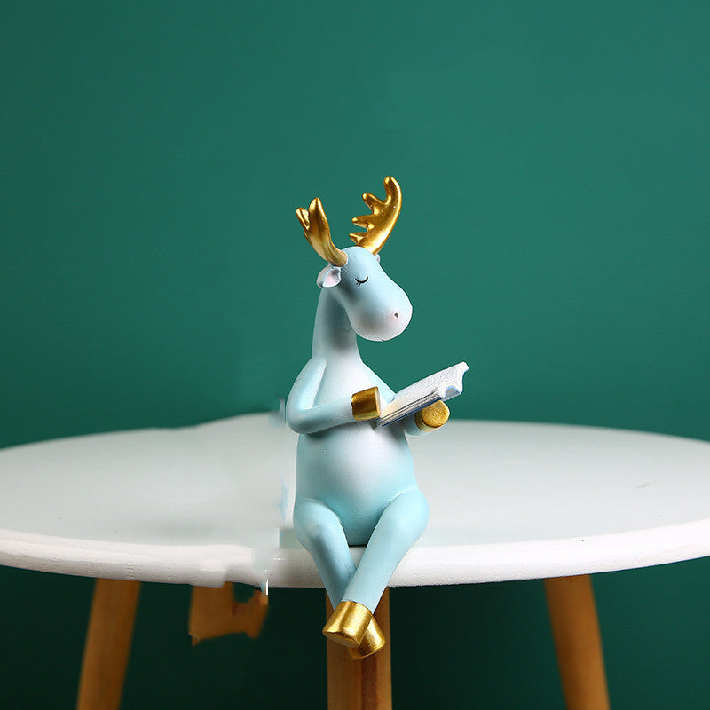 Simple Reading Elk Ornaments Home Living Room