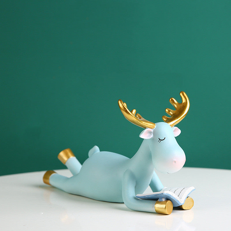 Simple Reading Elk Ornaments Home Living Room
