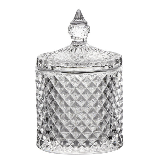 Puff Storage Box Bathroom Cotton Swab Storage Box Dressing Table Jewelry Glass Storage Jar