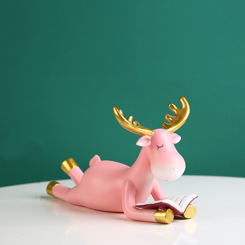 Simple Reading Elk Ornaments Home Living Room