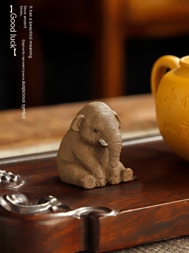 Replica Elephant Tea Ornaments Purple Sand Supportable Ornaments