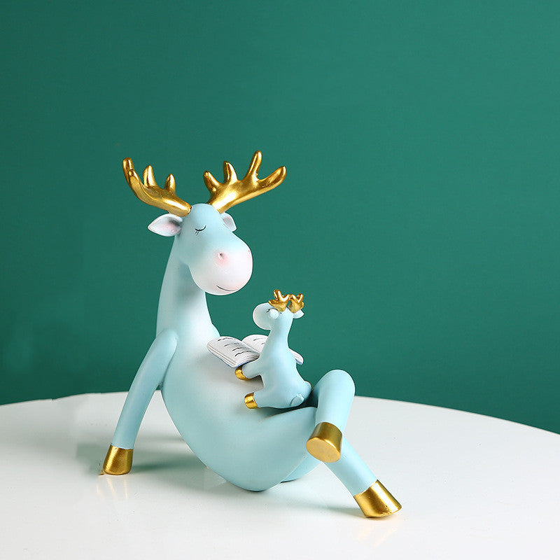 Simple Reading Elk Ornaments Home Living Room