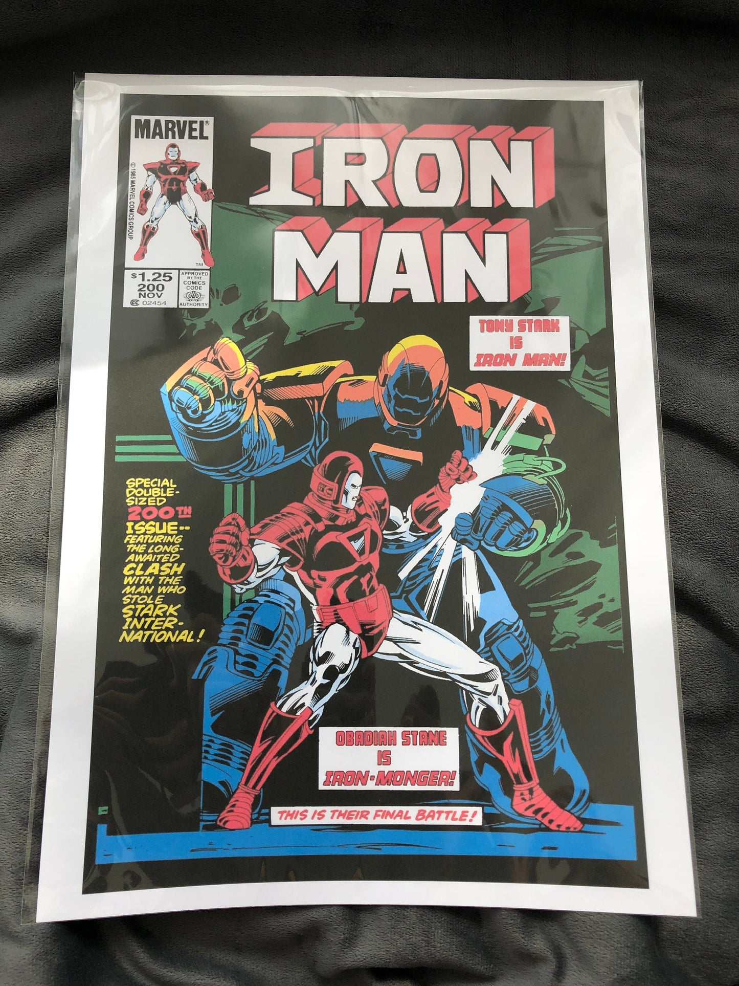 Set of 3, 200th Edition Superhero Comic Cover Prints